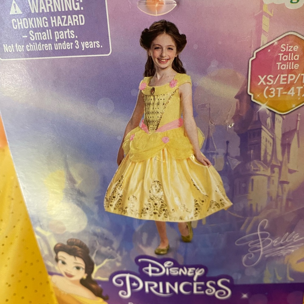 Disney Princess Belle Dress - Yellow with Pink Accents